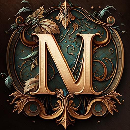 Logo with monogram M N in fairy tale design