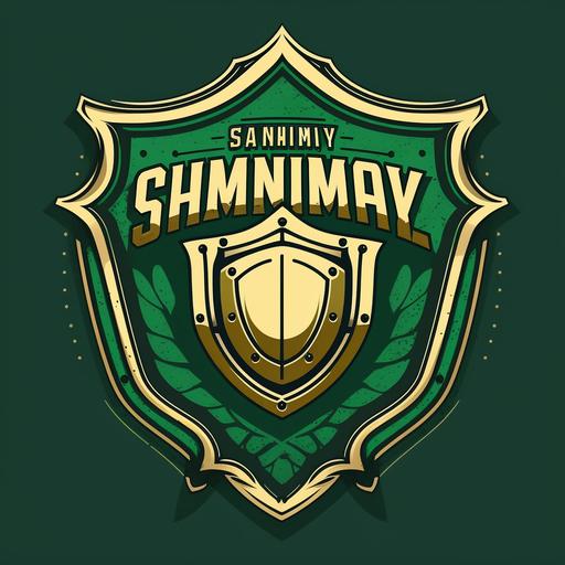 A fantasy football shield logo, inspired by the NFL shield logo, for a league named 