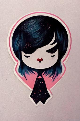 Magical Emo Girl Sticker --ar 2:3
