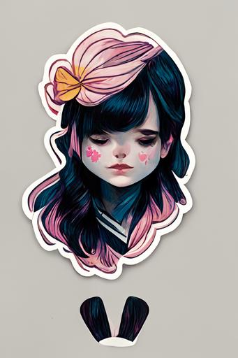 Magical Emo Girl Sticker --ar 2:3