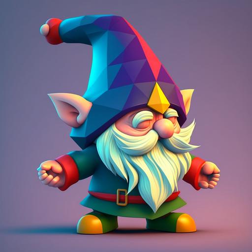 Magical gnome that no one pushes or pulls moves evenly and in a straight line. Cartoon