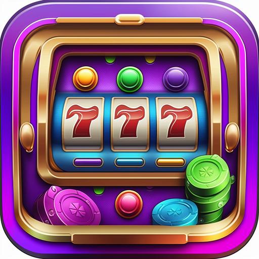 Make a Apps logo, much have incorporate classic slot machine patterns in the logo, such as three reels, Game elements: Don't forget to incorporate classic elements of slot machine games such as diamonds, sevens, etc., to ensure the theme of the game is represented.. Addition, Dreamy colors: Use bright, vibrant, and stunning colors such as purple, pink, blue, etc., to create a dreamy atmosphere. Magical patterns: Utilize mysterious and fantastical patterns such as stars, magic wands, gemstones, etc., to enhance the sense of wonder. Mysterious elements Illusion effects: Use visual effects such as light and shadow, gradients, blurs, etc., to create a dreamy, magical, and mysterious visual experience. Fantastic characters: Use dreamy, magical, and mysterious character images, such as fairies, wizards, elves, etc., to enhance the sense of fantasy. Mysterious symbols: Use mysterious symbols, charms, divination patterns, etc., to highlight the game's magical and mysterious aspects. Lighting effects: Apply special effects such as flashes, halos, and rays of light to increase the dreamy and mysterious visual impact.