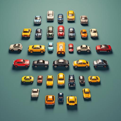 Make me a logo in illustration with many cars referring to what is a collection of cars at 1:64 scale