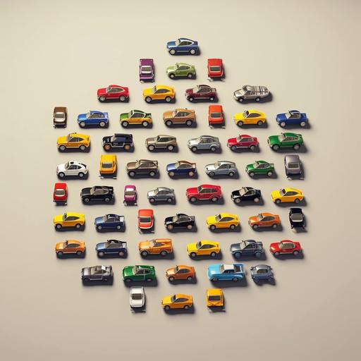 Make me a logo in illustration with many cars referring to what is a collection of cars at 1:64 scale