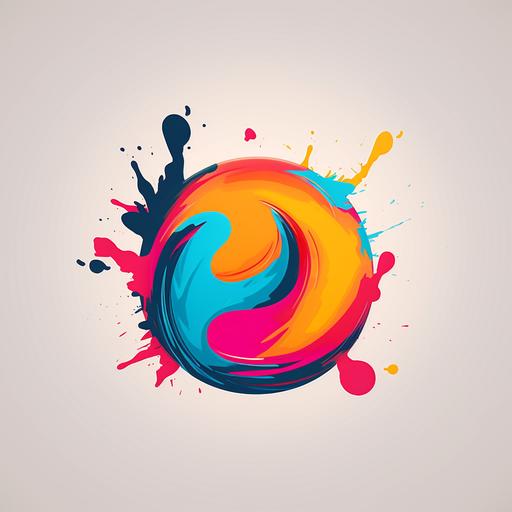 Make sure to utilize a circular design in the logo, incorporating vibrant hues from an artist's palette. The circular shape can also symbolize a paintbrush or paint drop. This logo concept effectively blends a sharp, pain brush approach. This logo concept combines both simplicity and elegance. use colors pink, orange, and turquoise, some paint drips outside of logo