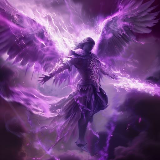 Male Archangel Uriel, purple flame, healing love, inspiration, courage, --v 6.0