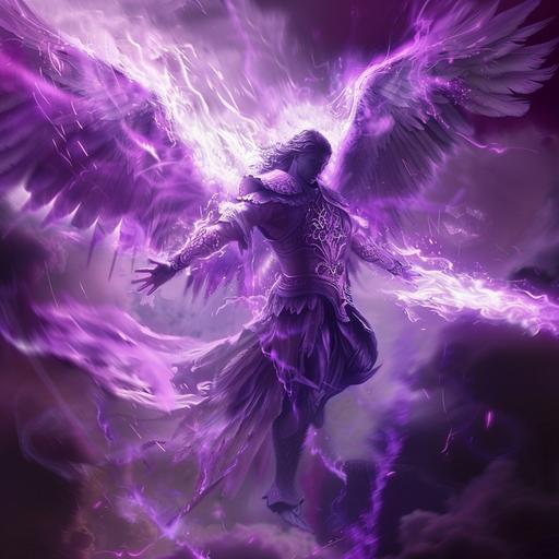 Male Archangel Uriel, purple flame, healing love, inspiration, courage,