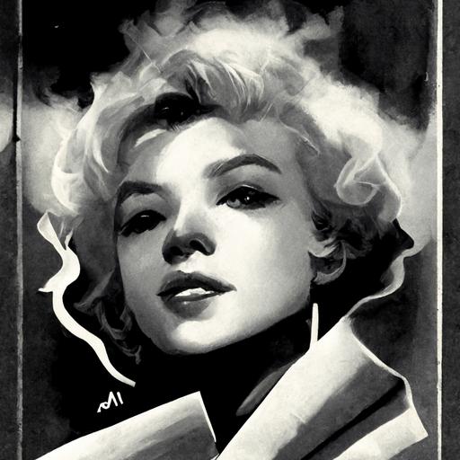 Marilyn Monroe noir vintage poster 8mm film cigarette