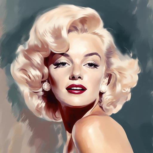 Marilyn Monroe oil - painting cartoon 8K