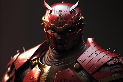 Marvel Red X character as a samurai, 4k, ultra HD, ray tracing, high detailed, super detailed --ar 3:2 --q 2 --v 4
