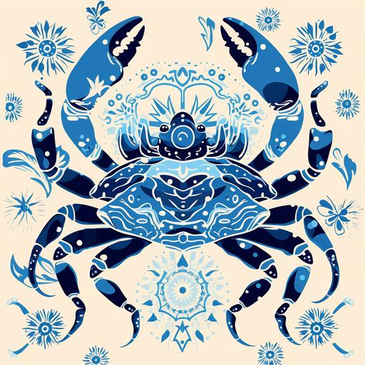 Maryland Blue 🦀, in the style of disco-deco Poster prints