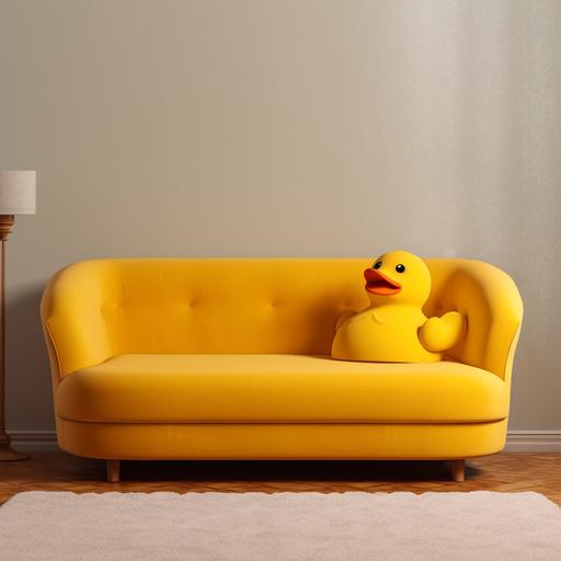 trendy rubber duck on a mental therapist couch talking about anxieties related to becoming cliche