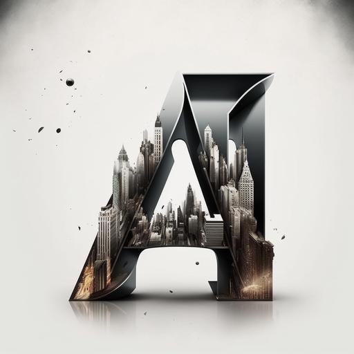 letter A, new york city, modern logo