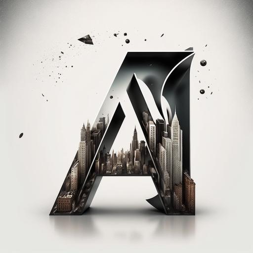 letter A, new york city, modern logo