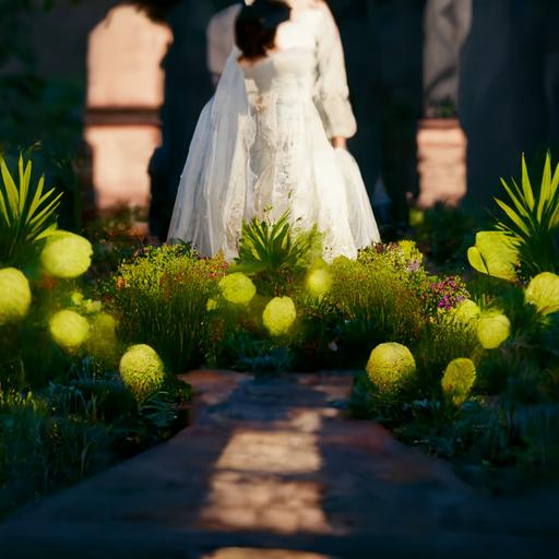 Mi esposa y yo en un jardin en el dia de nuestra boda, alta definicion, maximos detalles, unreal engine,3d
