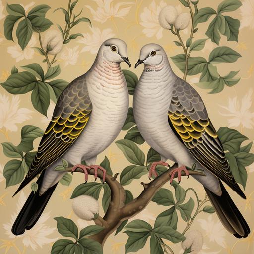 two turtle doves, in the style of 1924 illstration --s 50