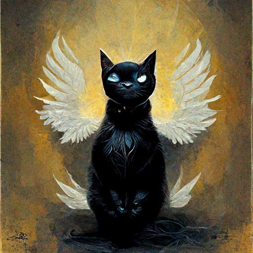 cat black andry angel