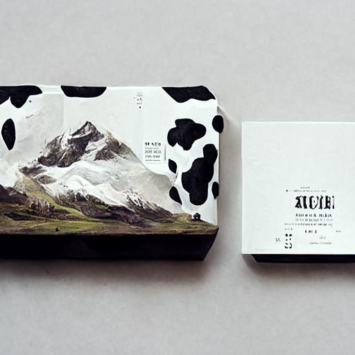 Milk powder brand packaging::Rectangular Box shaped packaging Sharp edges::Grazing Cows calf black and white fur feeding::lush green fields Snow covered mountain Clean Air Clear Sky Vitality river of milk::Vibrant colour serenity semi realism::Blank background with images in box::Atrractive brand name on box nice block font Modern look. --q 0.5