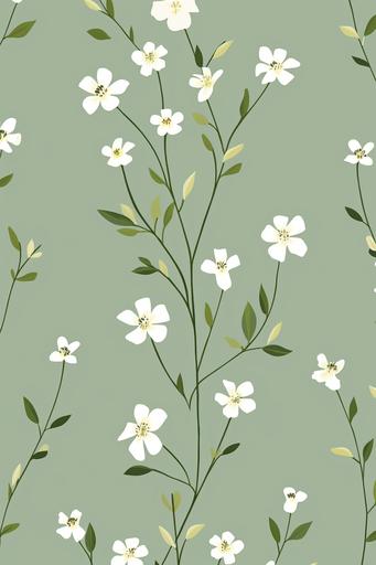 Minimal floral wildflower sage green background --ar 2:3