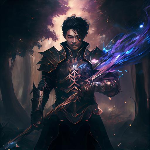Mixed man with black hair, dark matter ,sword,armor, royalty, prince, dark vibe, , diabolic , realistic, veins , amber , anatomical drawing , ancient , forest, celestial, concept art , dangerous, dynamic pose, , electrical, lightspeed, matter , nebula , photorealistic, quasar , space , wind , accent lighting , crepuscular rays, lava glow, backlight , dusk, detailed , moonlight , natural lighting, like a god , --quality 2 --q 2 --upbeta --v 4 --q 2 --upbeta --v 4