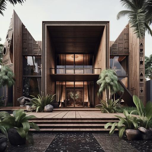Modern West African houses with mixt of modernism with traditional inspiration.