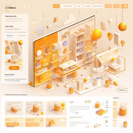 Modern design of the online store interface. Premium. Detailed product cards. It corresponds to the current trends in web design in 2023. A real website.  --s 250 --niji 6