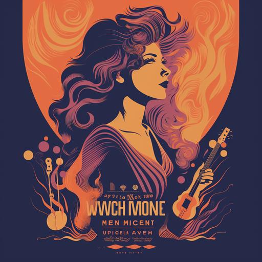 women in music, concert poster, indie, 3 color