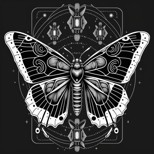 Monochrome black butterfly logo art deco style, detailed, graphic design --v 4