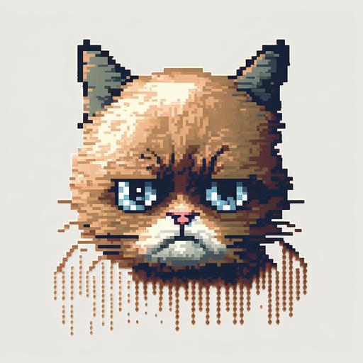 pixel sad cat face --v 4 --q 2