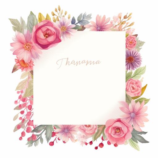 Mother's Day frame letter with flowers with white background. White Square in the center for a picture --v 5.1