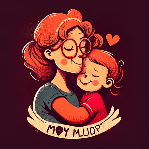 Mother's love, mother's day, simple, cartoon, cut