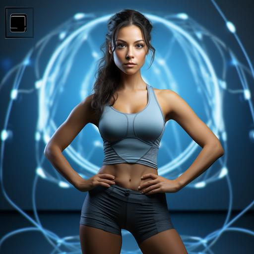 Mujer modelo fitness profesional estilo realista, una consulta de tips de fitness profesional , gimnacio como fondo, luz cinematografica , realista , ultra HD, ar 3:2