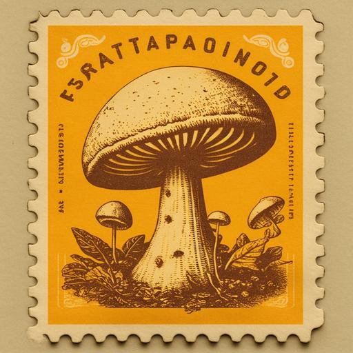 Mushroom, stamp, vintage
