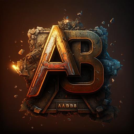 AB,Gaming logo, 8k,