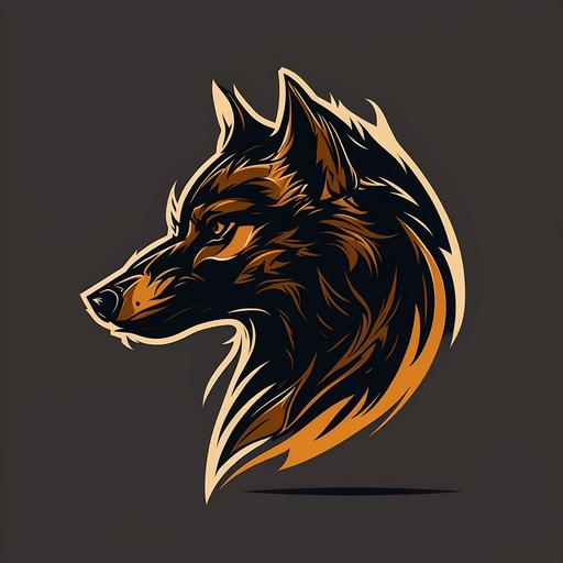 Create a logo design featuring the head of a wolf with a slightly angry expression, suitable for a mature and masculine audience. The design should be sharp, cool, and simple, with a focus on clean lines and bold shapes. Please avoid using too many colors or making the logo too realistic. Instead, aim for a stylized and impactful portrait of the wolf's head that conveys strength, confidence, and attitude. Keep in mind that the logo should be versatile enough to work on a variety of mediums, from business cards to clothing, and should be easily recognizable at different sizes.