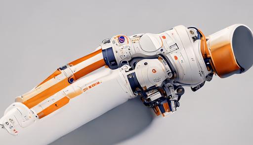 NASA robot leg joint, technical drawing, blueprint, white orange color scheme, 3d design, hyper detailed, engineering blueprints, technical drawings, calculus, stained paper, hyperrealistic, ultra detailed, 4K, octane render, unreal engine --ar 16:9