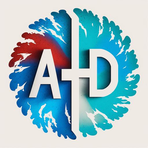 brand identification symbol, ADHD company, use colors white and blue, community