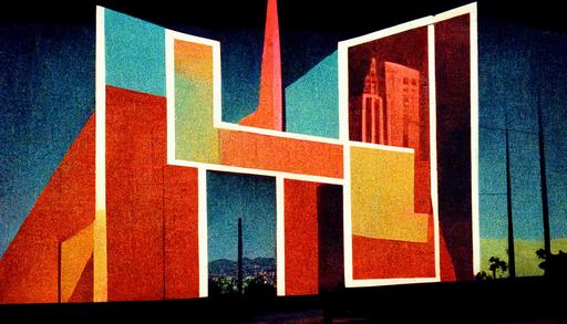 --ar 16:9 NFT new Hollywood logo David Hockney collage screens modern film clips filmmakers screens -