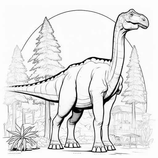 Neat animated drawing of Argentinosaurus, easy coloring page, white background.