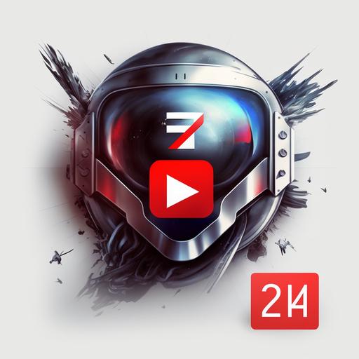 Futuristic 24h youtube music stream icon