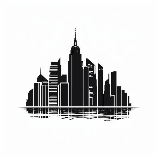 New York City skyline logo 4 buildings