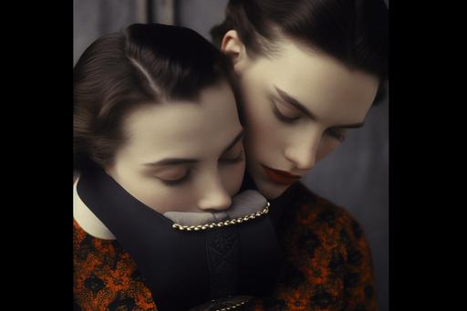 vampires biting my neck please don't ask me where I come from Oh what I cry these tears , just excommunicaked , photography by Bruce Weber, romina ressia, 16K, HD bruce weber --ar 3:2 --q 5 --v 5.1