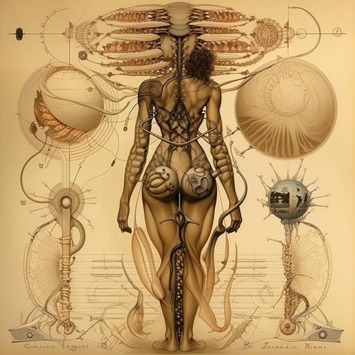 Nice style sort of retro design but funkily futuristic, woman, This looks like it came out of the codex seraphinianus , man, paul laffoleys artwork Ernst Haeckel, John Singer Sargent, Jeremy Mann, Adolph Menzel, dot matrix lighting --uplight --v 5