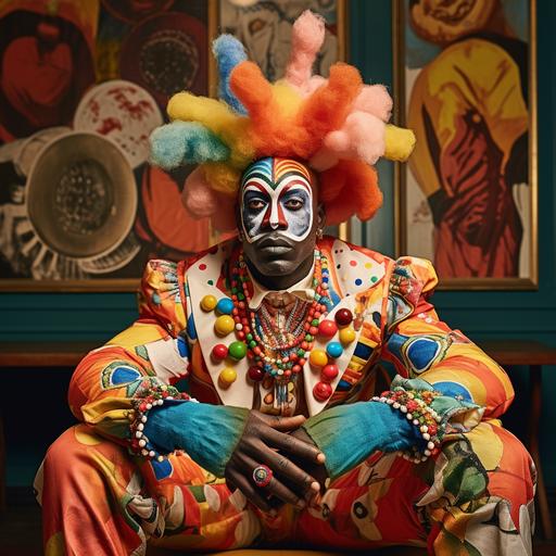 Nigerian prince dressed like a clown