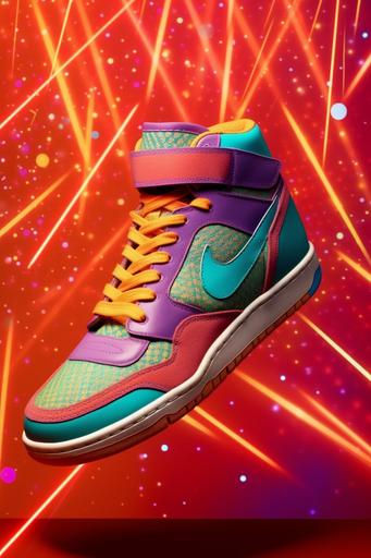 Nike Air Shoe disco 70’s art style, hippie, 🪩🪩🪩🪩🪩🪩 --ar 2:3 --upbeta --q 2 --s 750 --v 5.1 --style raw