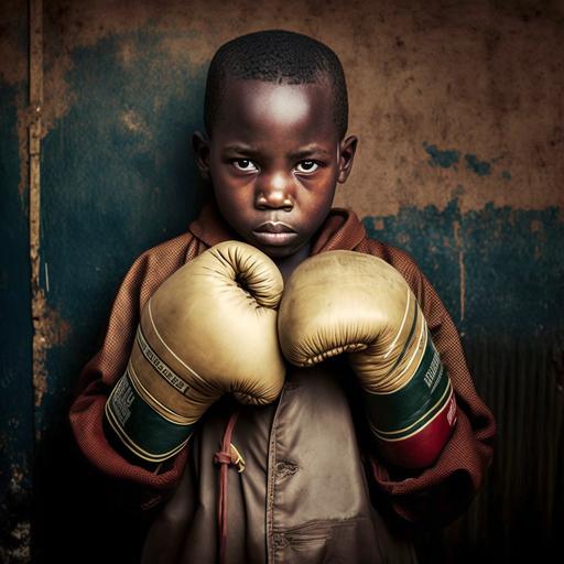 african boy boxing