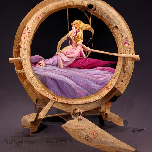 Sleeping beauty concept art spinning wheel disney epic