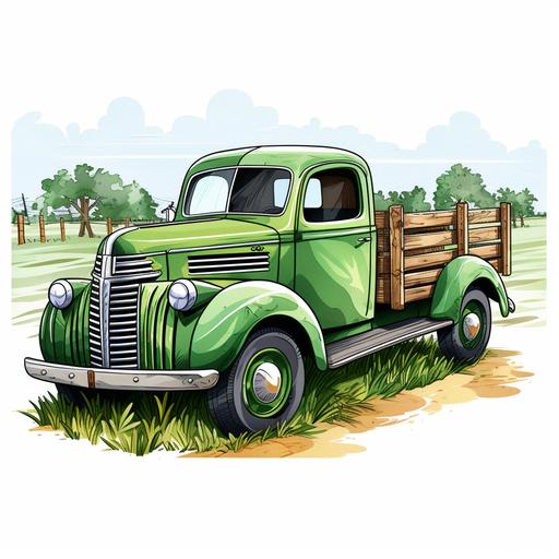 Old Farm Truck Mint Farm Truck Back Clipart Farm Truck PNG Farming Farmer Farm PNG Illustration