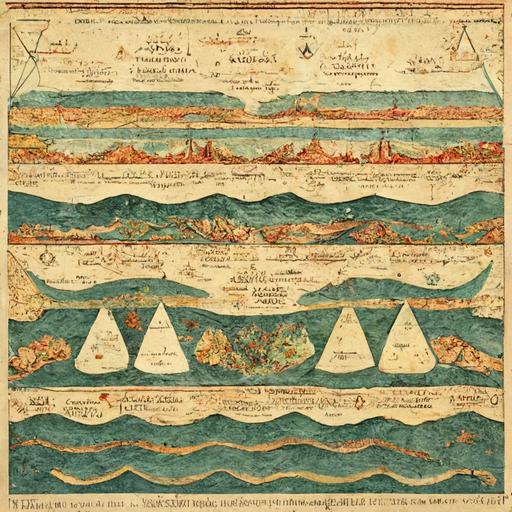 Old Mediterranean Sea map of the triangle