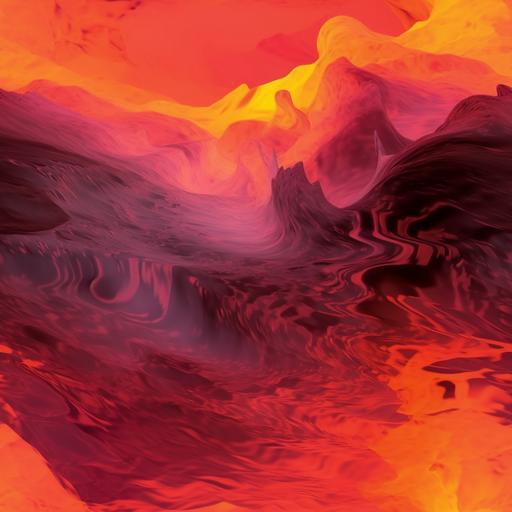 Orange and pink lava flowing over a wall crashing into the ocean surf poster --tile --v 5